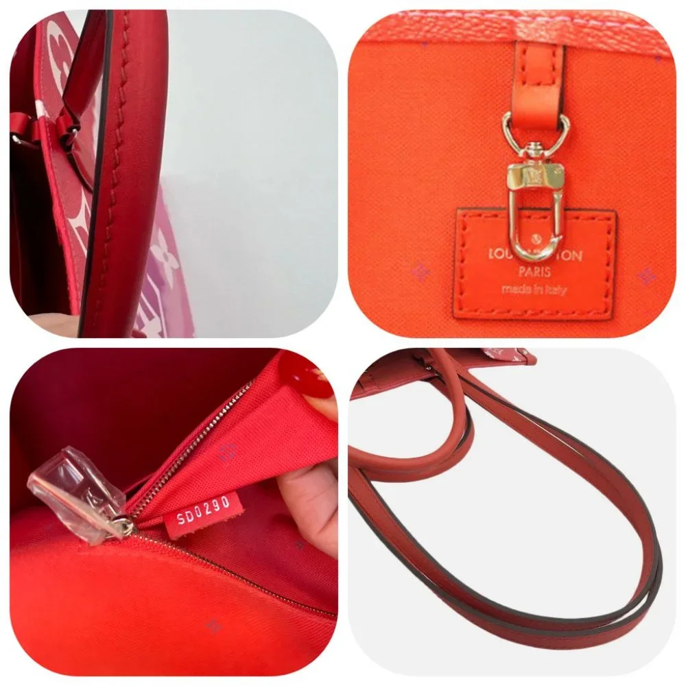 Auc Louis Vuitton Monogram Giant Escale OnTheGo GM 2WAY Bag Rouge SD0290 - Picture 5 of 15